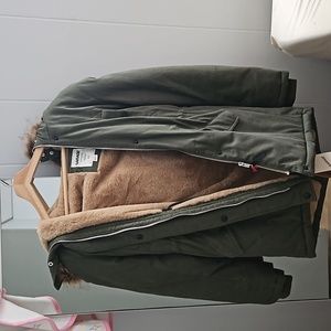 Garage Olive Green Winter Coat